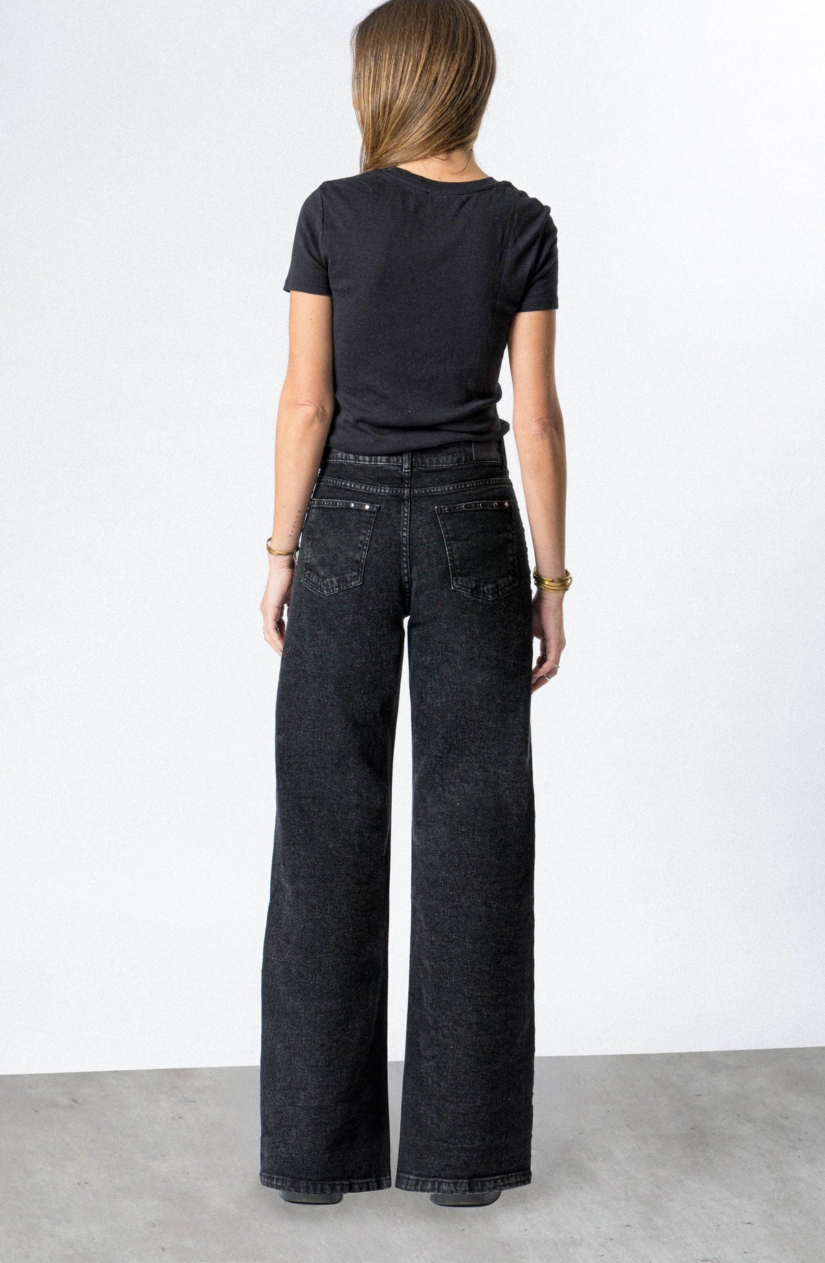 Pantalón Tachas Frontales Black