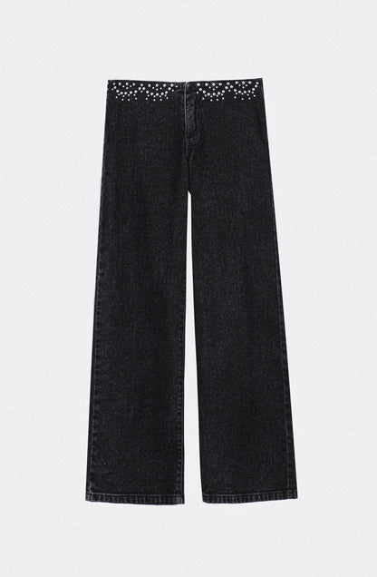 Pantalón Cinturón Tachas Grey