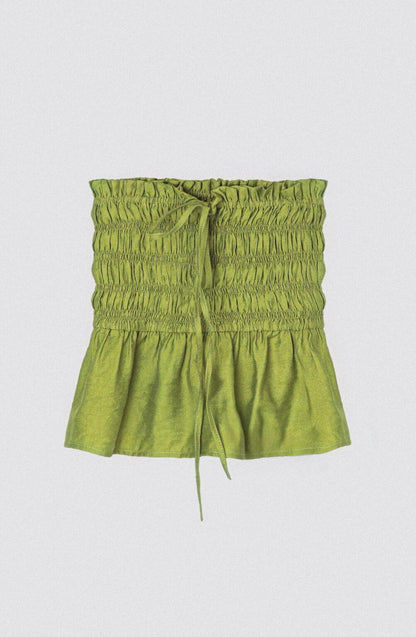 Top Strapless Lino Pistacho