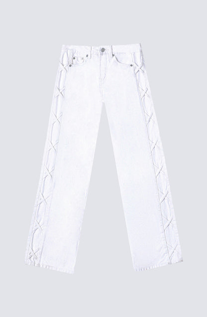 Pantalón Franja Lateral White