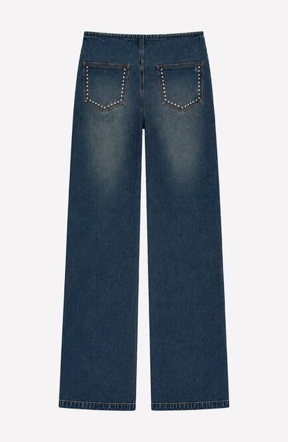 Pantalón Sin Pretina Tachas Blue