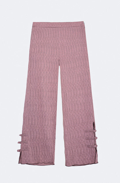 Pantalón Abertura Botón Lateral Rose