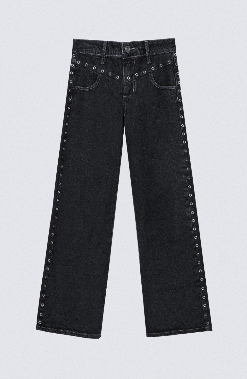 Pantalón Ojal Frontal Black