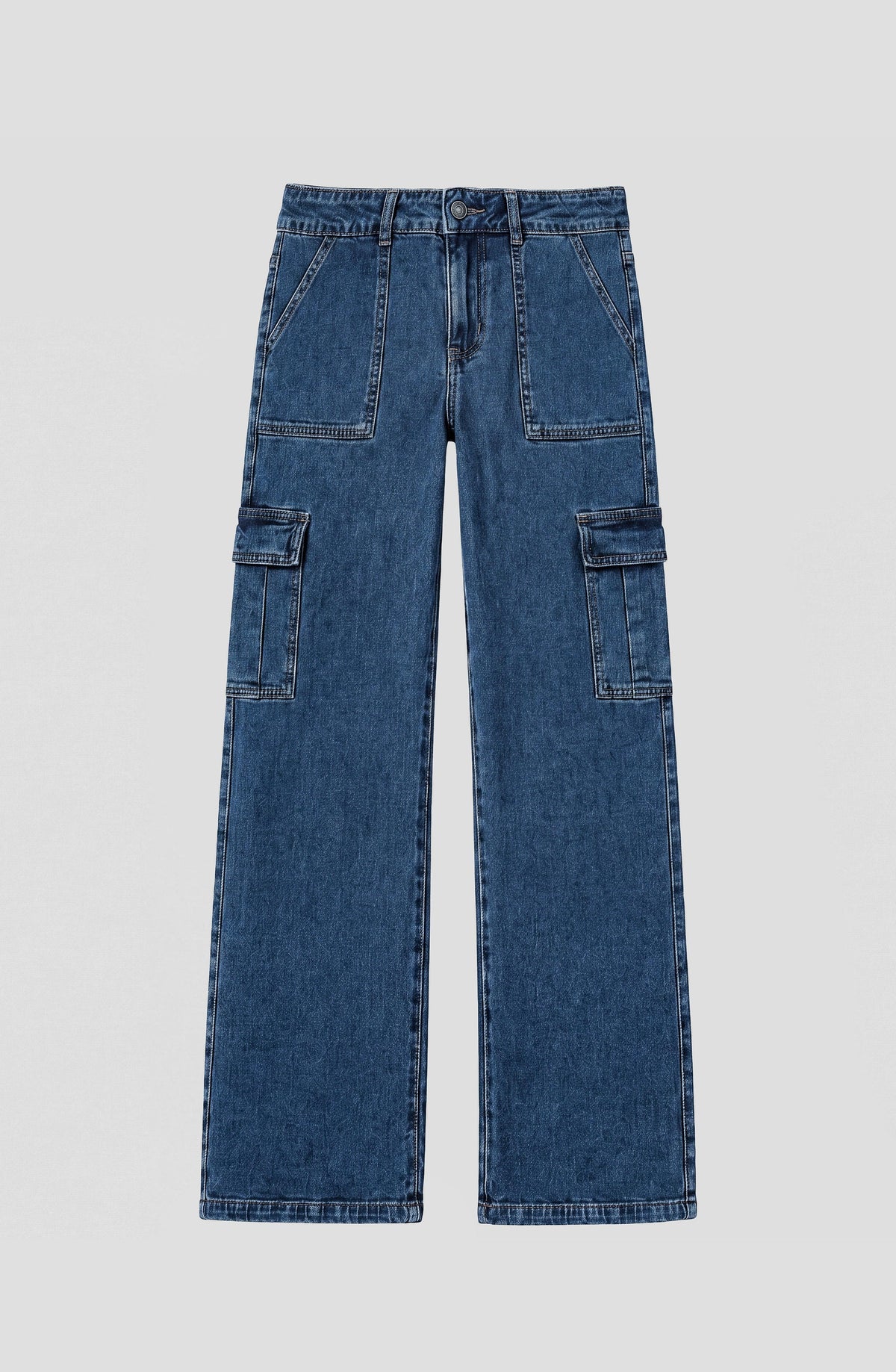 Pantalón Denim Cargo Blue