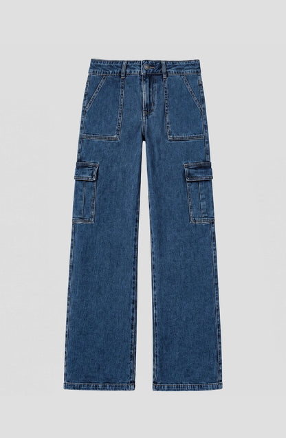 Pantalón Denim Cargo Blue