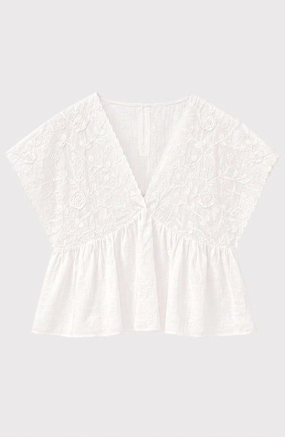 Top Cuadrado Bordado White
