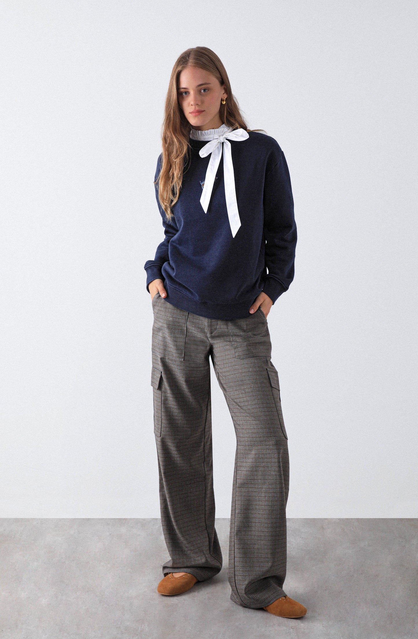 Pantalón Tejido Cargo Brown