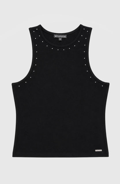 Remera Tank Tachas Black
