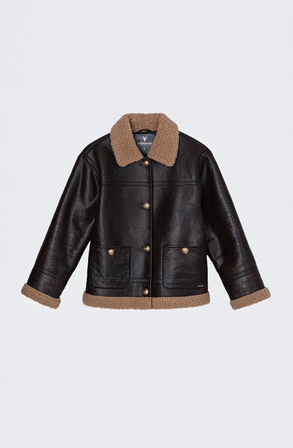 Campera Pu Sherpa Brown