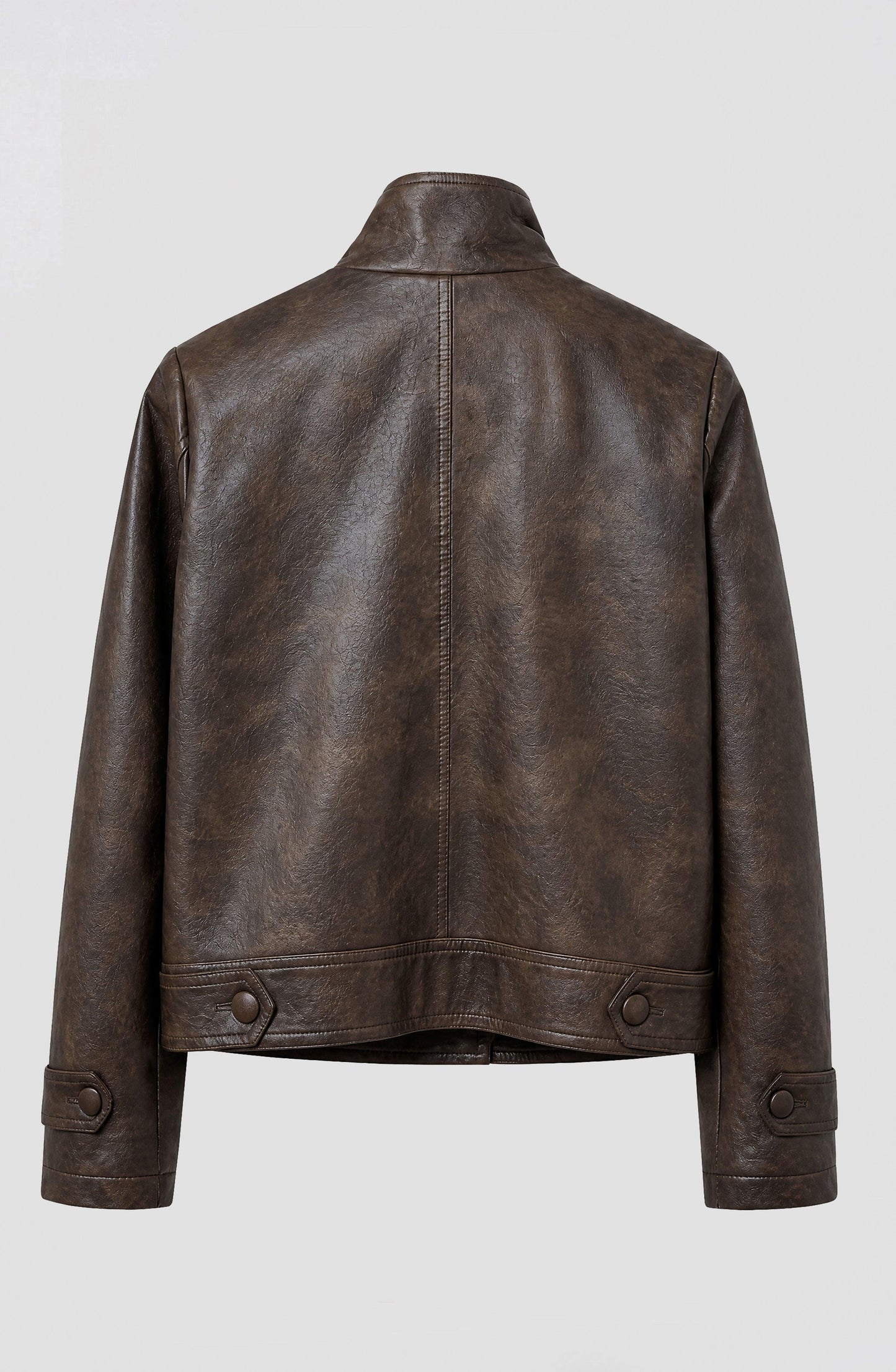 Campera Pu Cuello Funnel Brown