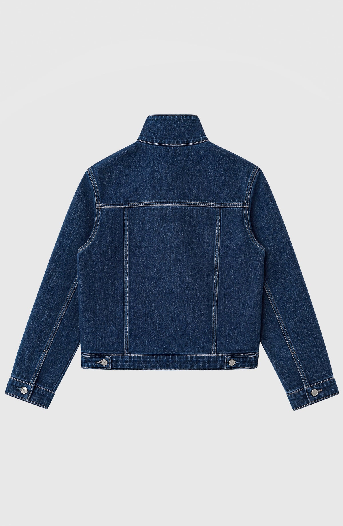 Campera Denim Cuello Funnel Blue