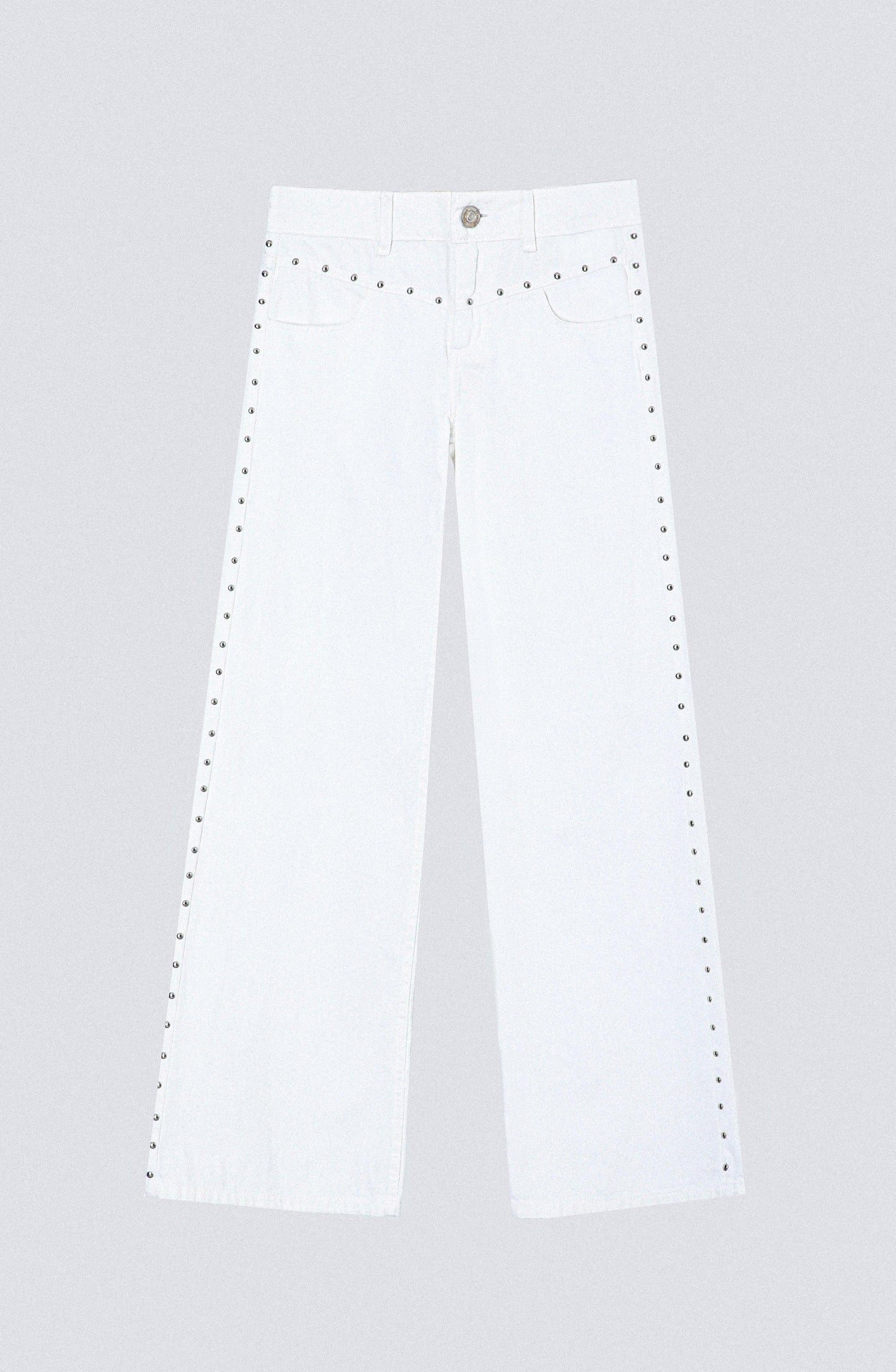 Pantalón Tachas Frontales White