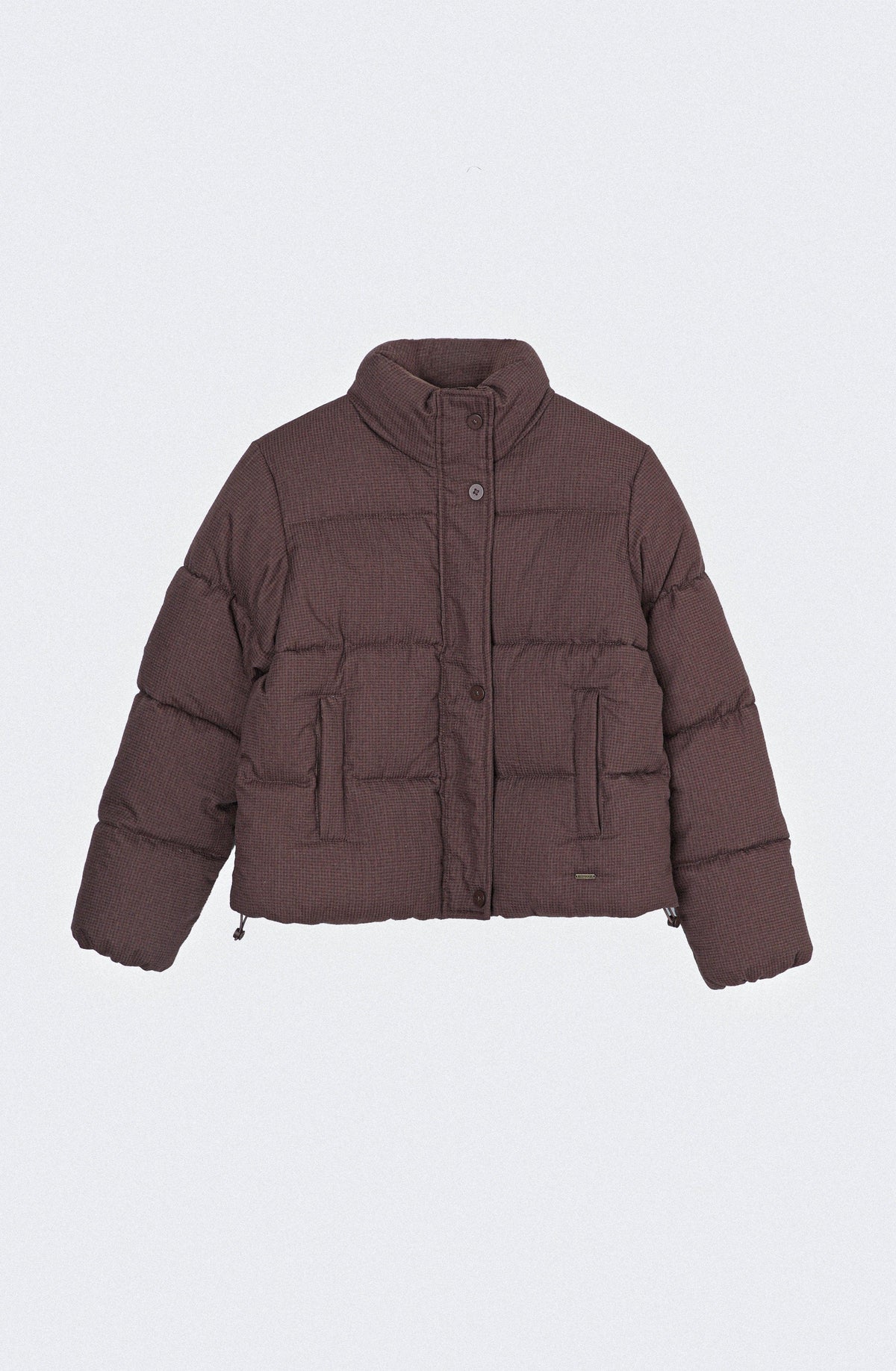 Campera Puffer Tejida Print Brown