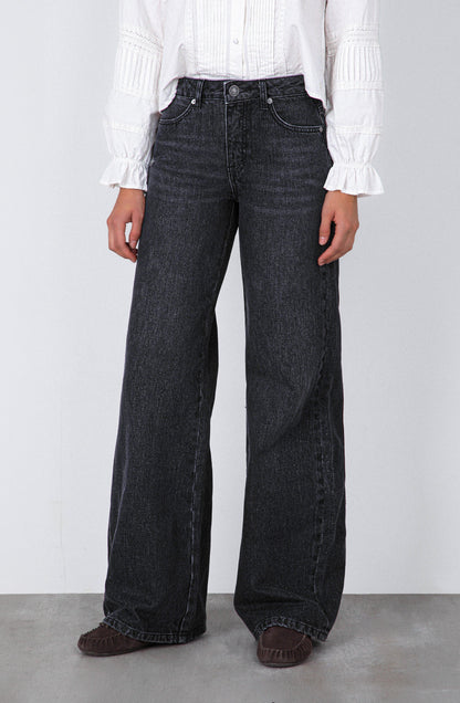 Pantalón Aplicación Denim Brown
