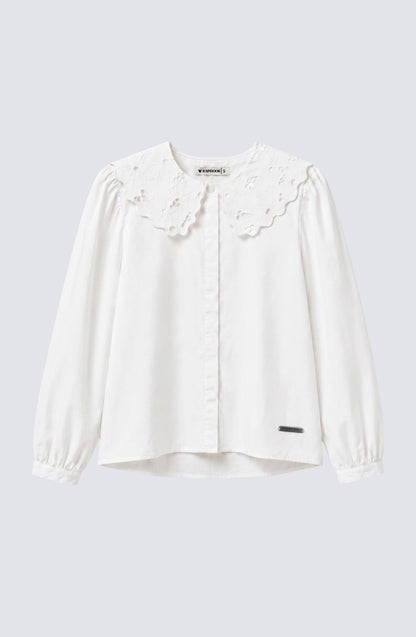Blusa Cuello Bobo Embroidery White
