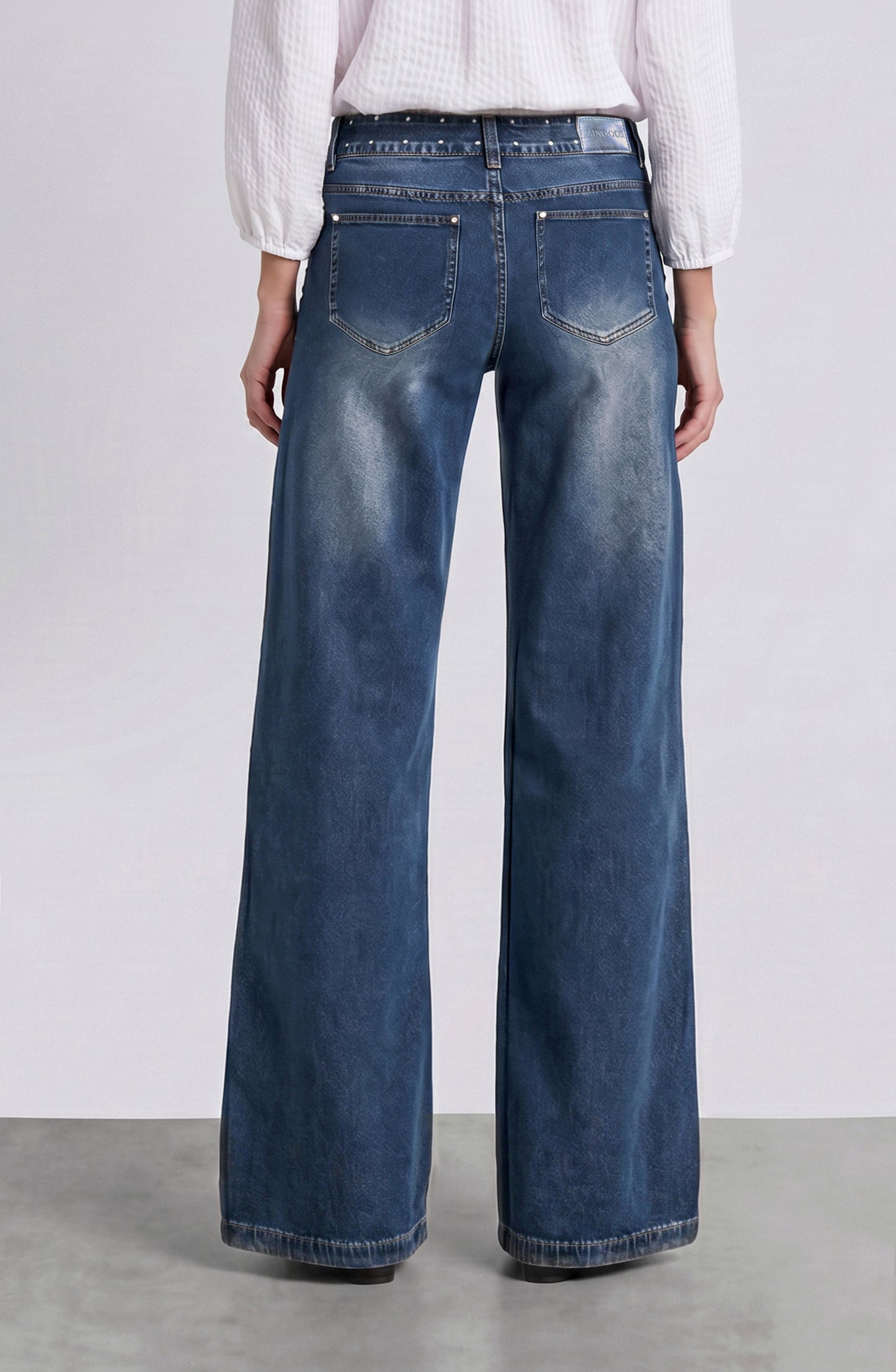 Pantalón Pretina Tachas Light Blue