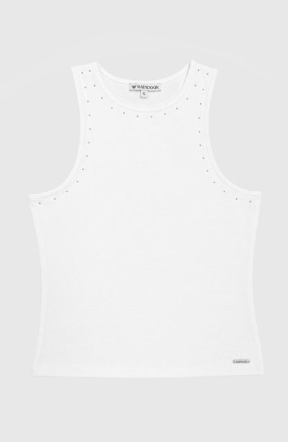 Remera Tank Tachas White