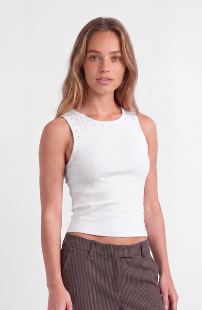 Remera Tank Tachas White