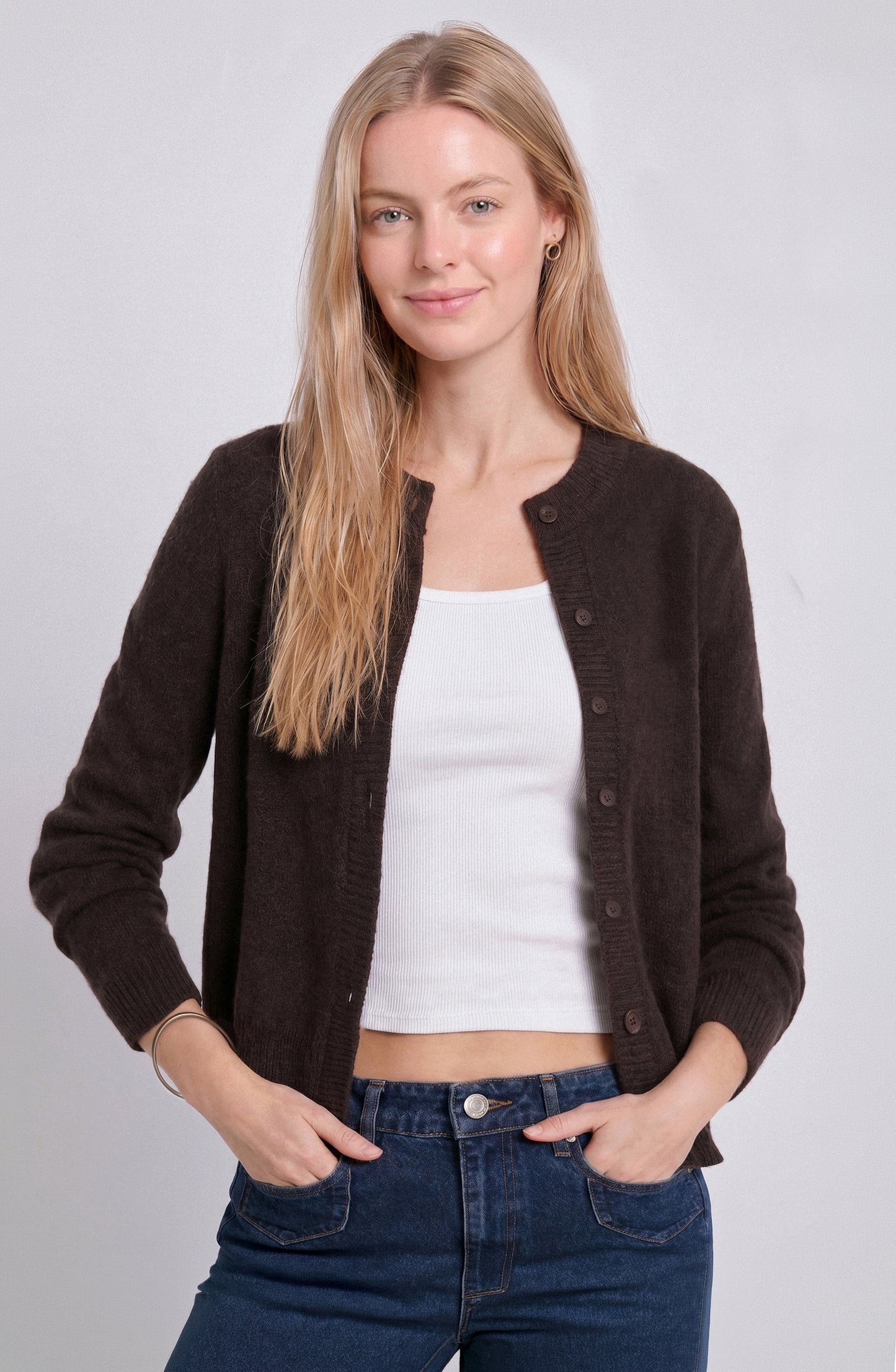 Cardigan Botones Brown